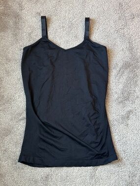 Ultra Teeze Black Camisole Tank Top Adjustable Strap Stretch Basic SIZE OS